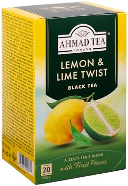 Ahmad Tea Lemon & Lime Twist Black Tea, 20-Count Boxes (Pack of 6)