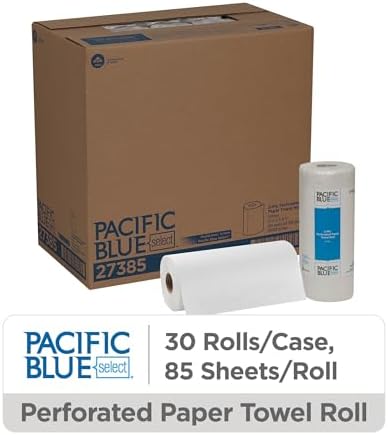 Georgia-Pacific Pacific Blue Select 2-Ply Perforated Roll Paper Towel, White, 85 Sheets Per Roll, 30 Rolls Per Case, 27385