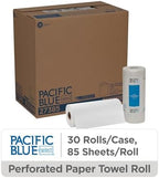 Georgia-Pacific Pacific Blue Select 2-Ply Perforated Roll Paper Towel, White, 85 Sheets Per Roll, 30 Rolls Per Case, 27385