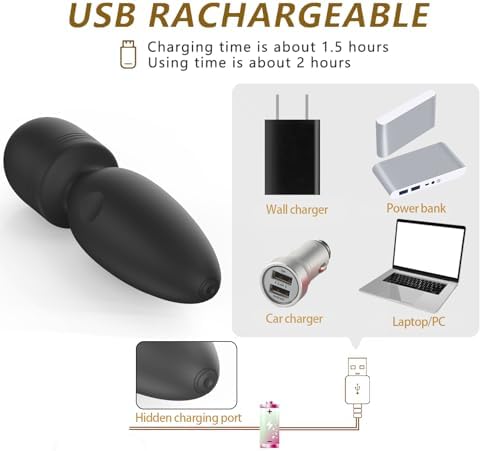 Portable Mini Back Massager Waterproof Rechargeable Body Small Massager Fatigue Relieving Muscle Massager (Black)