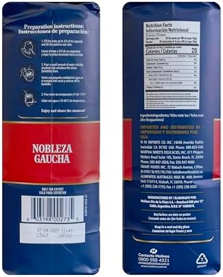 Nobleza Gaucha Yerba Mate Herbal Tea with Sterm | Traditional Argentina Brew USA-Specific Packaging 2.2 lbs - 3 Packs