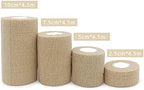 Self Adherent Cohesive Wrap Bandages Bundle Pack, 4-in Wide 5 yds Self Adhesive Non Woven Bandage Rolls, Brown Athletic Tape for Wrist & Hand, Premium-Grade Medical Stretch Wrap, Ankle Tape (8 Pack)