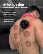 UOTT 6-in-1 Smart Cupping Therapy Massager, 20 Levels Heat & Suction Electric Cupping Kit for Massage Therapy, Cupping Therapy Set for Muscle SoreneFss, Knots & Pain Relief
