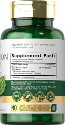 Carlyle Bitter Melon Capsules | 200 Count | Non-GMO & Gluten Free Extract | Complex Supplement