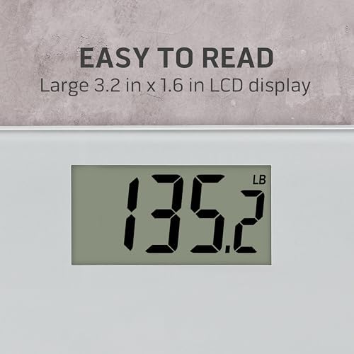 Health o meter Compact Digital Glass Bathroom Scale – 450 lb Capacity, 4 Load Cells, 3.2" LCD Display, Tempered Glass Platform, Auto Shut-Off, Low Battery Indicator, Non-Skid Feet, 5-Year Warranty