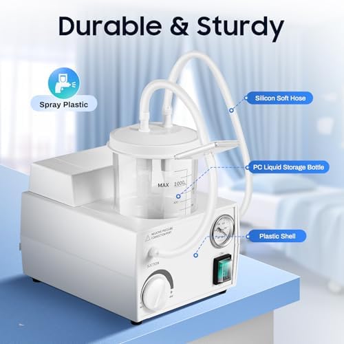 1000ML Electric Suction Machine, Portable Veterinary Suction Machine for Home Use 110V (B)