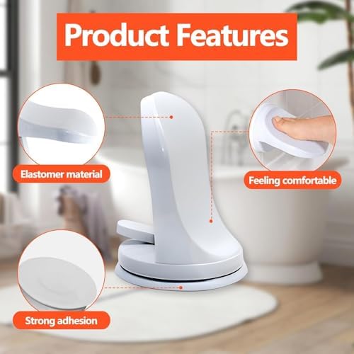 Shower Step - Shower Foot Rest for Shaving Legs, No-Hole Design, Strong Suction Cup, Non-Slip Bathroom Foot Pedal for Inside Shower Shaving Leg