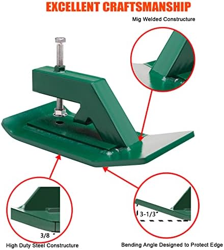 Tractor Bucket Protector, Heavy Duty Steel Bucket Attachments, 12" Long Skid Edge Protector Turning Bucket into Snow Pusher, 3" Width Turf Tamer Preventing Grass Destruction（ Green 1 Pack）