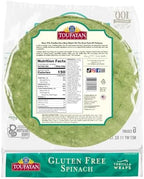 Toufayan Gluten Free Wraps, Spinach – 3 Packs (18 Total), Soft 9″ Tortilla-Style Wraps, Vegan, Kosher, Freeze for Freshness