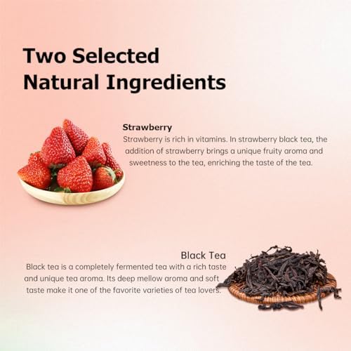 HANFANGLING Strawberry Black Tea, 100% Natural Loose Leaf, Blend Of Strawberry Fruit And Black Tea Aroma