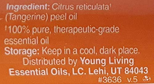 Young Living Tangerine Essential Oil, 5 ml, 100% Pure Citrus Reticulata, Sweet, Citrus Aroma for Diffusing, Digestive and Immune Support, Uplifting Scent for Children and Adults