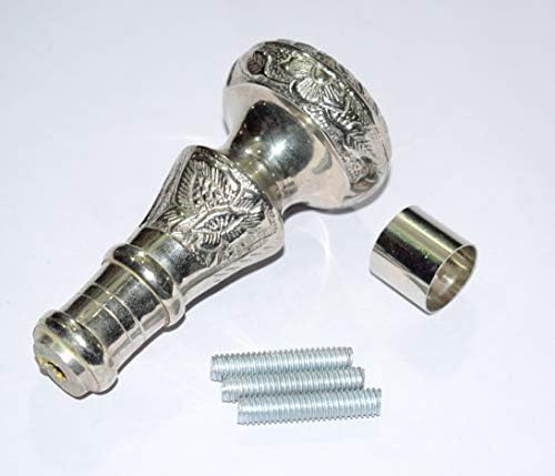 Vintage Antique Walking Cane Wooden Walking Stick Silver Brass Handle Knob Gift ab,7 cm