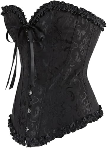 Springcmy Women Plus Size Christmas Santa Claus Corset Tops Boned Overbust Bustier Shapewear Lace Up Fur Trim Push Up Costume