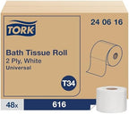 Tork Toilet Paper Roll White T34, Universal, 2-ply, 48 x 616 sheets, 240616