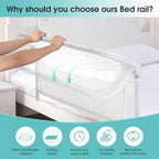 Baby Bed Rail Guard for Toddlers -47" Toddler Bed Rails for Twin, Full, Queen, King Bunk Size Bed Swing Down Bedrail Extral Tall Child Safety Side Railing Guards for Kids