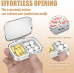 Pill Box-2 Compartment Small Pill Case Square Organizer Case with Mirror Portable Metal Medicine Box Travel Container for Pocket & Purse Women Men（Pink Flamingo Floral）