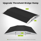 27.6"L×1.6"H Bridge Threshold Ramps for Doorways, Fits 2.8–5.1" Wide Thresholds with Adjustable Support Bars, Non-Slip Aluminum Wheelchair Ramps for Home Steps, Sliding Door Ramp for Wheelchair