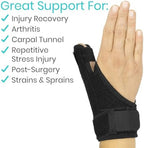 Vive Thumb Brace & Wrist Brace - Carpal Tunnel Wrist Brace for Men and Women, Thumb Spica Splint Fits Right & Left Hand, Arthritis Pain Relief, De Quervains Tenosynovitis, Tendonitis, Neoprene (Black)
