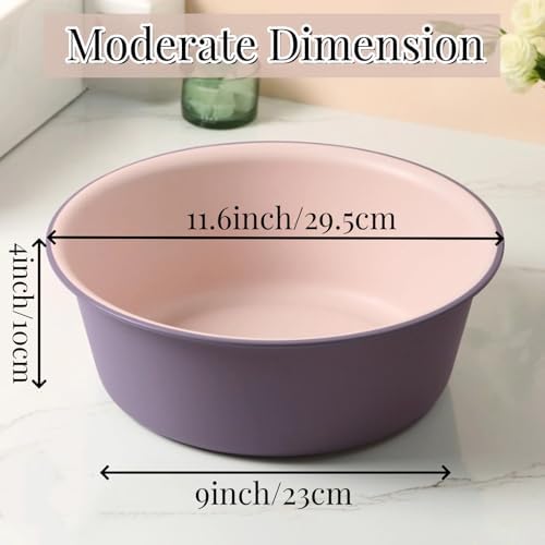 8 Pieces Round Plastic Wash Basin, 5 Quart Portable Laundry Hand Wash Dish Pan, Stackable Space Saving Camping Washing Tub for Kitchen Sink, Washing Storage Cleaning Supplies