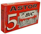 100 BIC ASTOR Platinum Stainless Steel Double Edge Safety Razor Blades with Chromium Polymer Coated Edges for a Close Shave