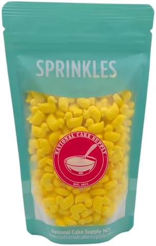 NCS Rubber Duck Shaped Edible Sprinkles – Yellow Cupcake, Cake & Cookie Decorations, 7 oz