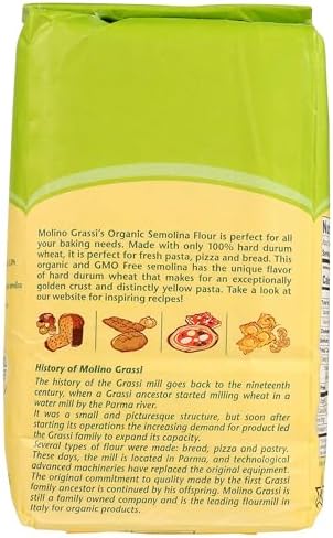 MOLINO GRASSI Organic Italian Semolina Flour, 35.2 OZ