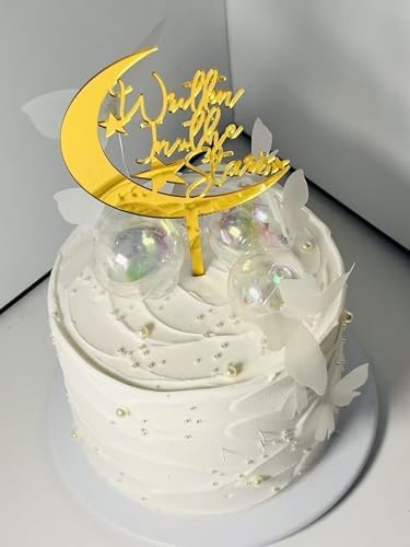 Gold Star Cupcake Toppers,Twinkle Star Cupcake Picks Baby Shower Cake Decorations for Wedding Engagement Bridal Shower Kids Birthday Party Supplies