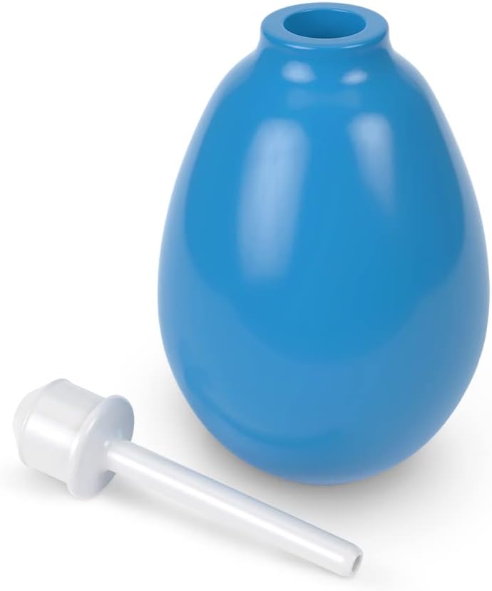Flents Reusable Rectal Syringe Bulb, 8 oz Enema & Douche Kit for Gentle Cleansing, Latex-Free Personal Hygiene Tool with Soft Detachable Nozzle, Easy to Clean for Home or Travel Use, Blue