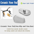 Ceramic Glasses Nose Pad, Anti-Slip Screw-in Nosepad, Durable Replacement Pieces Pads for Glasses Sunglasses(2Pairs,Black)