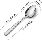 36-Piece Dinner Spoons Set, Funnydin 6.7" Stainless Steel Spoons Silverware, Durable Dessert Spoons, Table Spoon Use for Home, Kitchen and Restaurant - Mirror Polished, Dishwasher Safe
