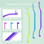 FRUTA 6pcs Two in One Double Head Interdental Interspace Brush Wisdom Teeth Brush Orthodontic Toothbrush for Braces