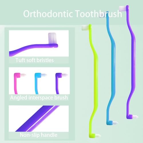FRUTA 6pcs Two in One Double Head Interdental Interspace Brush Wisdom Teeth Brush Orthodontic Toothbrush for Braces