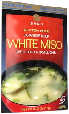 San-J - White Miso Soup - Authentic Japanese Soup Mix - 0.42 oz. Packets - 12 Pack