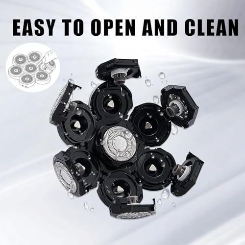 7 Blades Head Shaver Replacement Heads, Universal Fit for Electric Razors, Wet & Dry Use, 7D Floating Design, Stainless Steel Blade Heads, Ideal for Men's Face & Bald Head Shaving (1 Count)