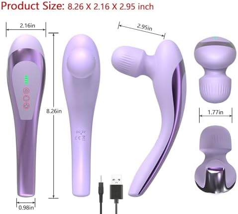 Personal Vibrating Handheld Massager-Cordless Rechargeable Electric Mini Hand Held Portable Seven Massage Wand for Full Body