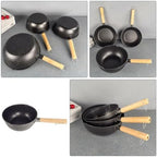 BESTonZON 18cm Non-stick Maifan Stone Coated Saucepan with Handle, Iron Electroplated Stovetop Cooking Pot for Milk Boiling and Instant Noodles, Japanese Style Small Milk Pan for Household