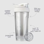 BlenderBottle Strada Tritan Shaker Bottle with Locking Lid, 28-Ounce, White