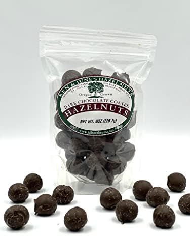 Dark Chocolate Coated Hazelnuts - 8 Oz Bag