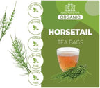 Healthy Healing Herbs Organic Horsetail Tea Bags – 100 Count | Pure Herbal Leaf Blend | Naturally Earthy Flavor | Caffeine-Free Premium Herbal Tea