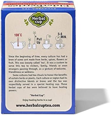 Herbal Cup Ayurveda Elderberries Tea, Organic Rosehips Hibiscus, No Caffeine Herbal Supplement (16 Count, Pack of 1)