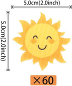 60 PCS Edible Sun Cupcake Toppers Wafer Paper Sunflower Smile Face Cupcake Picks Edible SunShine Cupcake Decorations for Baby Shower Kids Boys Girls Birthday Wedding Party Cake Decorations Supplies