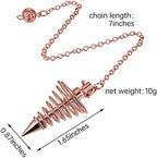 3 Pieces Copper Metal Dowsing Pendulum Divination Dower Reiki Healing Pendulum Chain,Silver Spiral Coil Point Meditation Yoga Balancing Pendant