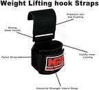 MRX BOXING & FITNESS Weight Lifting Hooks for Men & Women Thick Wrist Padding Weight Lifting Grips for Powerlifting, Shrugs, Rows & Deadlift Support