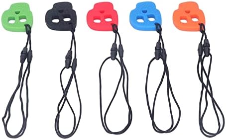 5pcs Chewing Sensory Necklaces, Skull Shape Silicone Oral Motor Aids Chewy Pendant for Autism ADHD Anxiety Relief