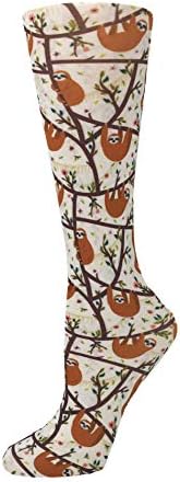 Cutieful 'Knee High Compression Socks 8-15 mmHg' Footwear (Women's Shoe Sizes 5-11, Slothin' Around)