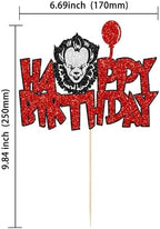 1Pcs Halloween Horror Birthday Cake Topper Red Glitter Killer Birthday Cake Decoration Horror Movie Birthday Cake Topper for Halloween Birthday Party Cake Supplies