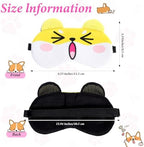 6 Pcs Cute Kids Sleep Mask Funny Animal Sleeping Mask Cartoon Cat Dog Face Eye Cover Soft Lightweight Blindfold Adjustable Kitty Eyeshade for Girls Boys Women Men Travel Relax Nap Party