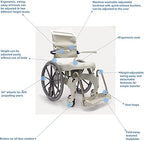 Invacare OCEANERGOSP Aquatec Ocean Ergo Rolling Shower Wheelchair with Self-Propelled Wheel and Commode
