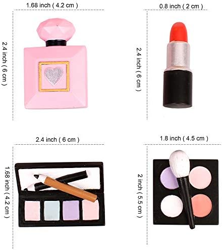 Ercadio 4 Pack Make up Cake Toppers Resin Cosmetics Lipstick Perfume Bottle Cake Decorations for Makeup Theme Bridal Shower Bachelorette Birthday Party Decorations Supplies