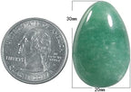 Nupuyai Pack of 5 Polished Healing Worry Stone Crystal Egg Decor, Puff Oval Pocket Palm Stones Kit for Meditation Relaxation Reiki Balancing, Green Aventurine Stone
